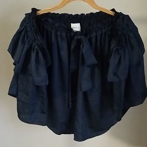 Misa Los Angeles Navy Off the Shoulder Blouse